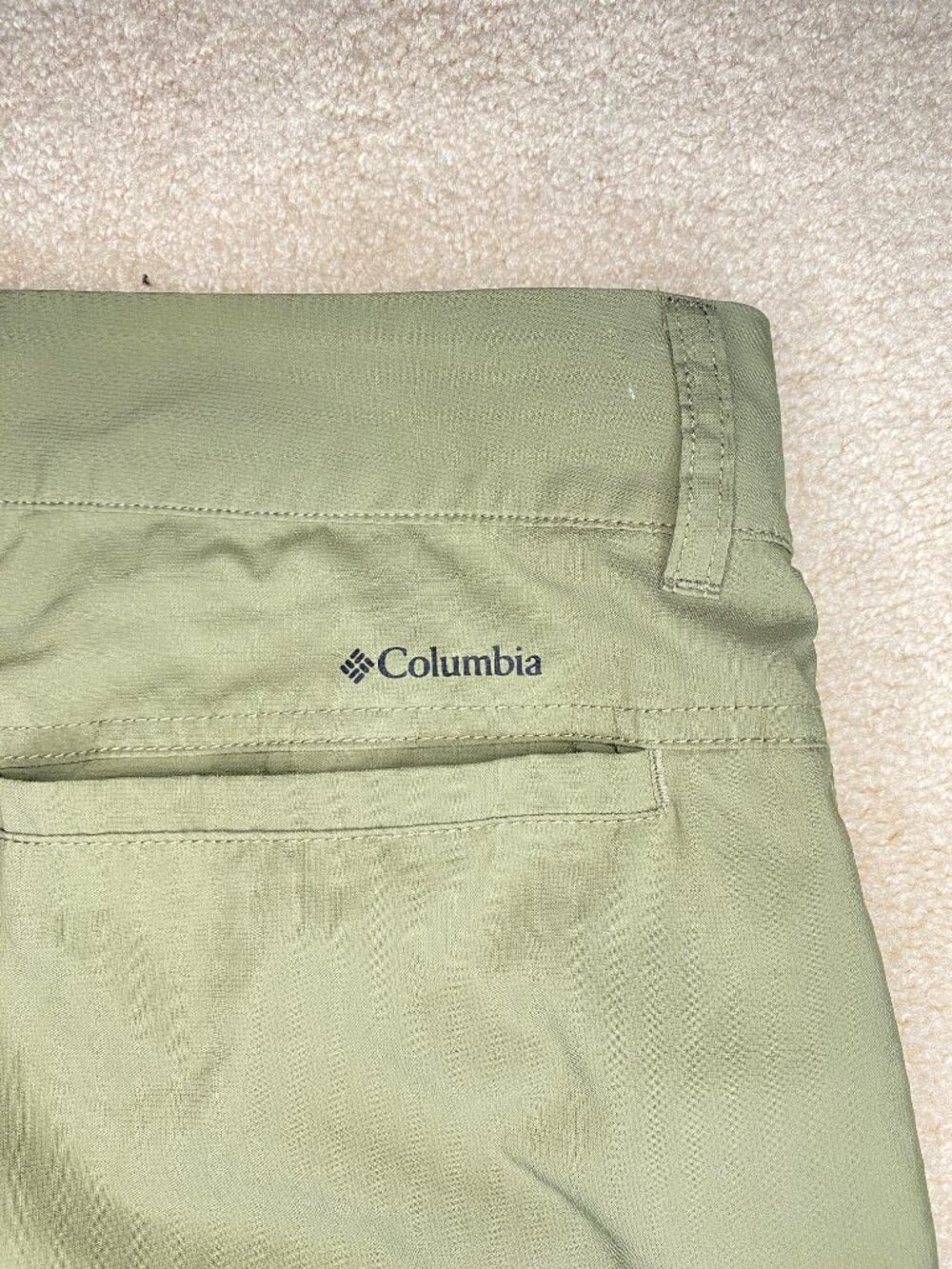 2 Pr: Columbia Utilitarian Hiking, Fishing, Sport Pants Sz: 14 Sage Green, Tan - Picture 5 of 7